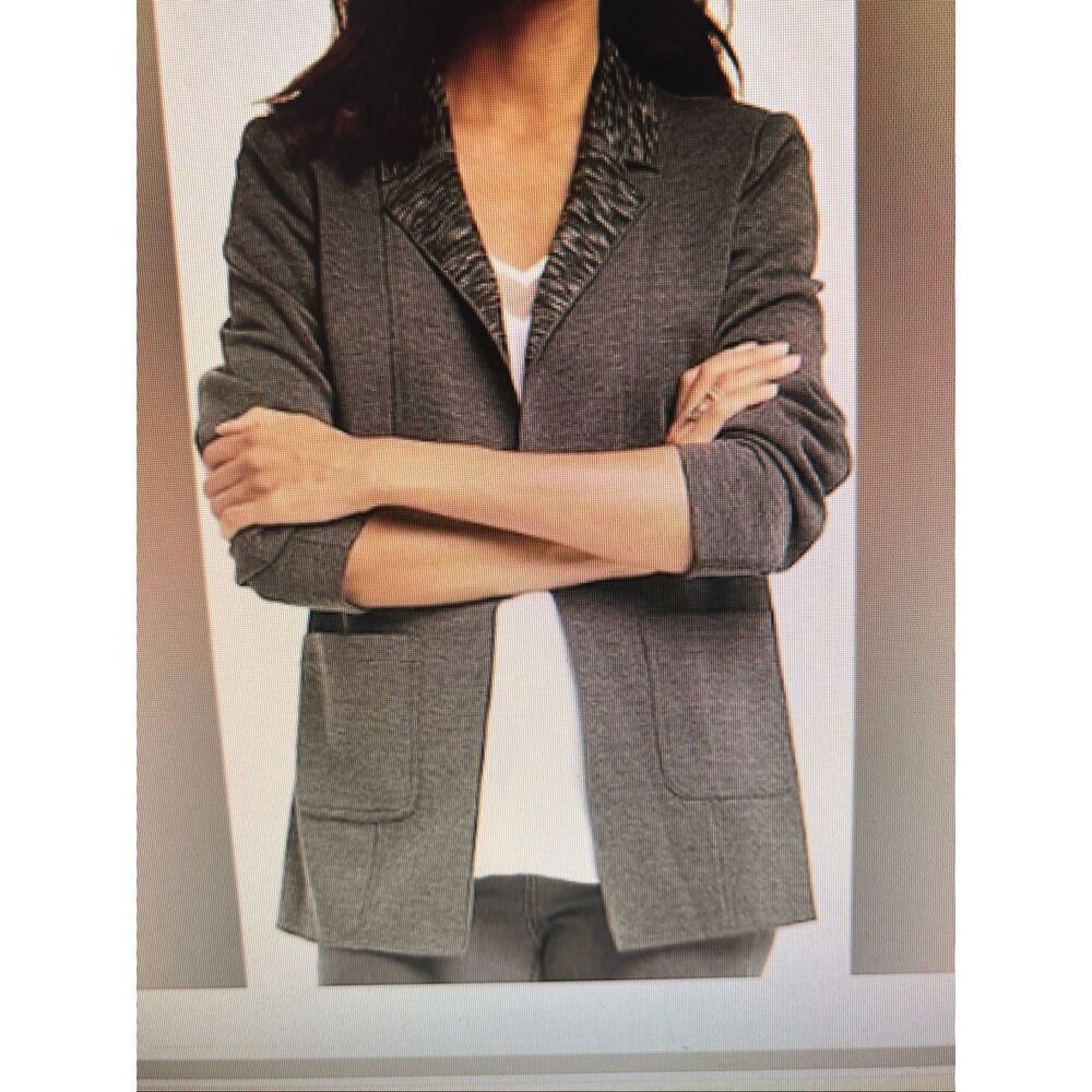Johnston & Murphy Grey Blazer with Contrasting Collar and Lapels